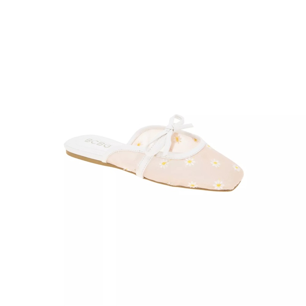 NIB BCBGeneration Hildana Floral Mules Pink & White Floral Size 9.5